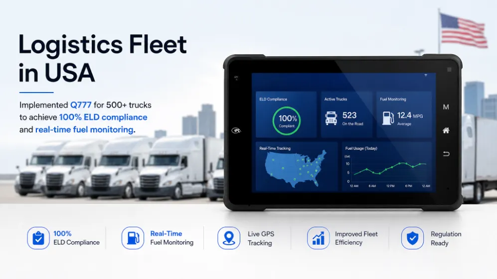 Implemented Q777 for 500+ trucks to achieve 100% ELD compliance and real-time fuel monitoring.